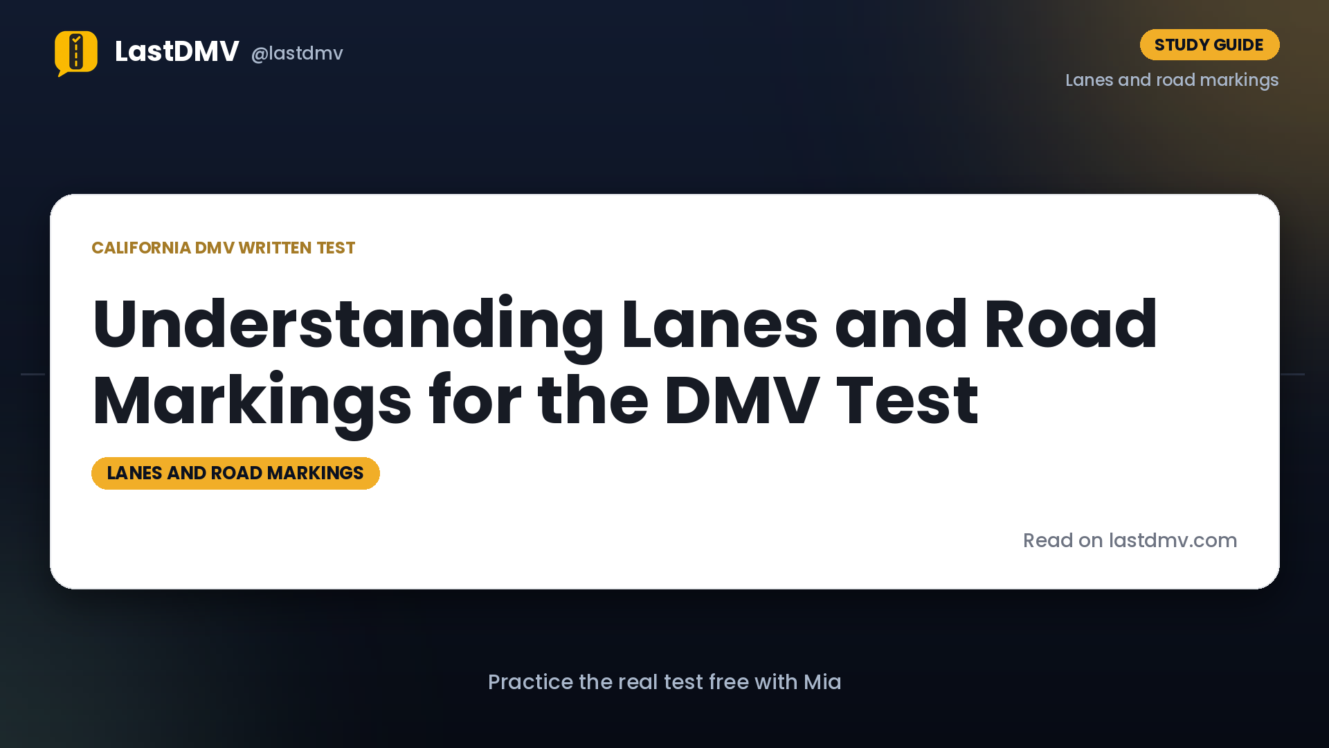 Understanding Lanes and Road Markings for the DMV Test