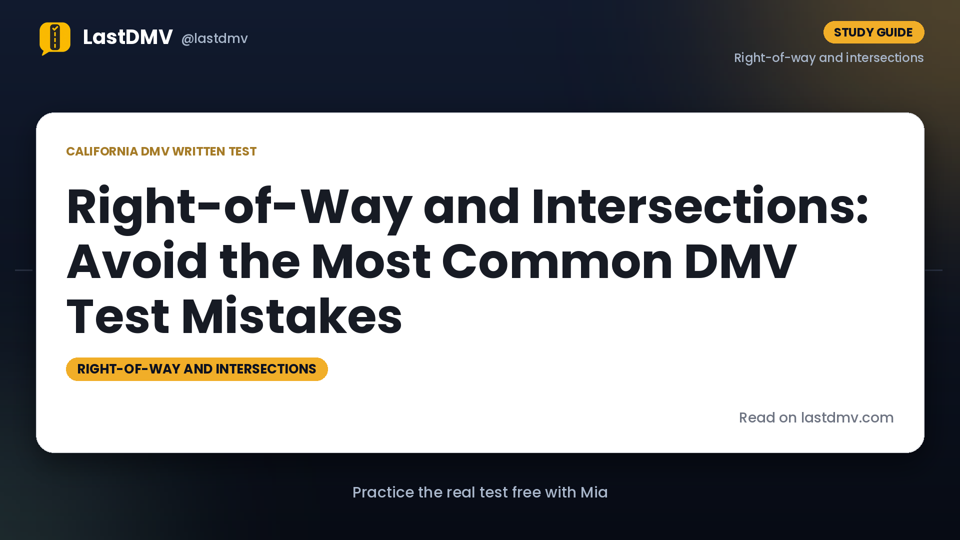 Right-of-Way and Intersections: Avoid the Most Common DMV Test Mistakes