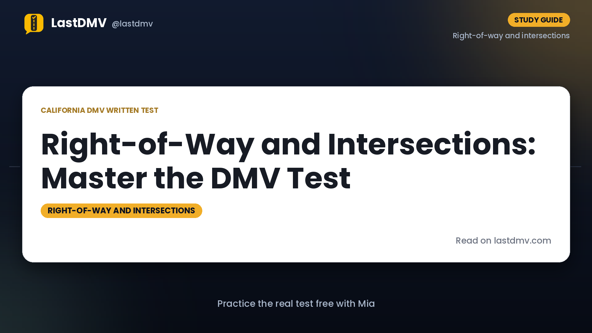 Right-of-Way and Intersections: Master the DMV Test